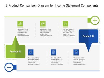 2 product comparison diagram for income statement components infographic template