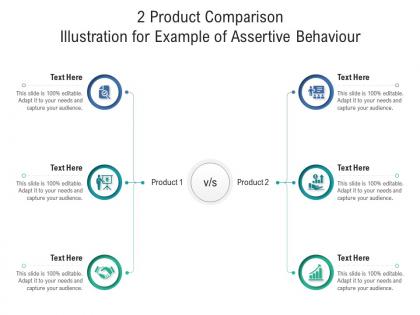 2 product comparison illustration for example of assertive behaviour infographic template