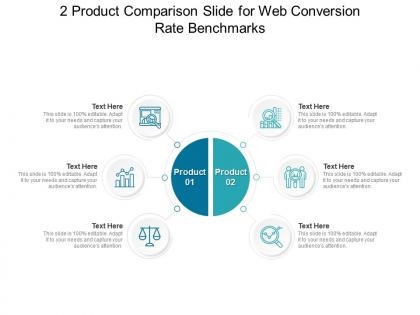 2 product comparison slide for web conversion rate benchmarks infographic template
