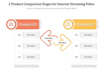 2 product comparison stages for internet streaming video infographic template