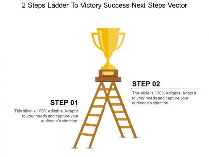 2 steps ladder to victory success next steps vector ppt design