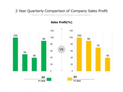 2 year quarterly comparison of company sales profit