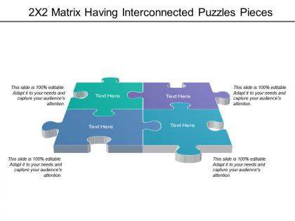 2x2 matrix having interconnected puzzles pieces