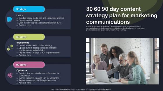30 60 90 Day Content Strategy Plan For Marketing Communications