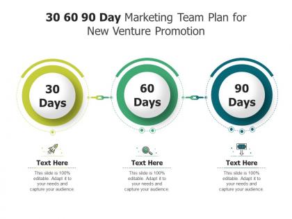 30 60 90 day marketing team plan for new venture promotion infographic template