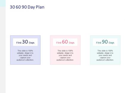 30 60 90 day plan f850 ppt powerpoint presentation show infographic template