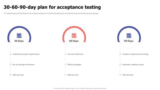 30 60 90 Day Plan For Acceptance Testing Ppt Summary Clipart