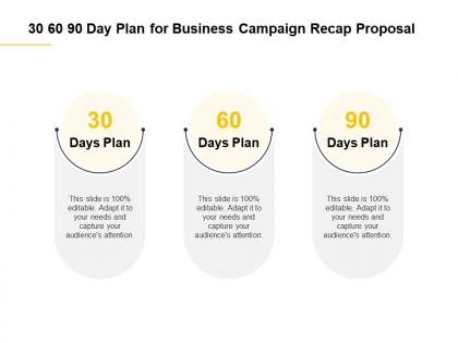 30 60 90 day plan for business campaign recap proposal ppt powerpoint presentation shapes