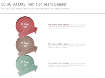 30 60 90 day plan for team leader ppt slides