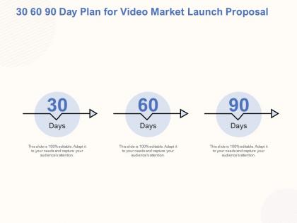 30 60 90 day plan for video market launch proposal ppt powerpoint slide