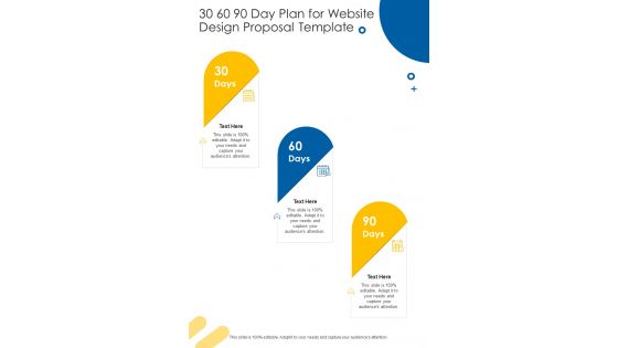 30 60 90 Day Plan For Website Design Proposal Template One Pager Sample Example Document