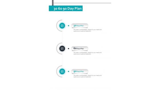 30 60 90 Day Plan Freelance Copywriting Proposal One Pager Sample Example Document
