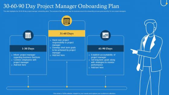 30 60 90 Day Project Manager Onboarding Plan