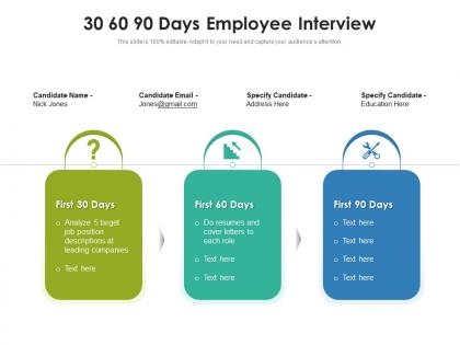 30 60 90 days employee interview