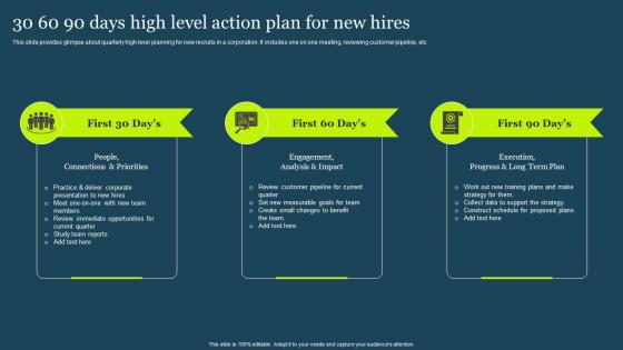 30 60 90 Days High Level Action Plan For New Hires