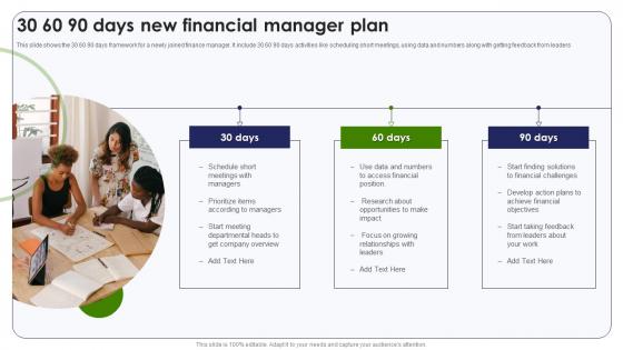 30 60 90 Days New Financial Manager Plan