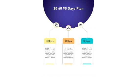 30 60 90 Days Plan Big Data Project Proposal One Pager Sample Example Document