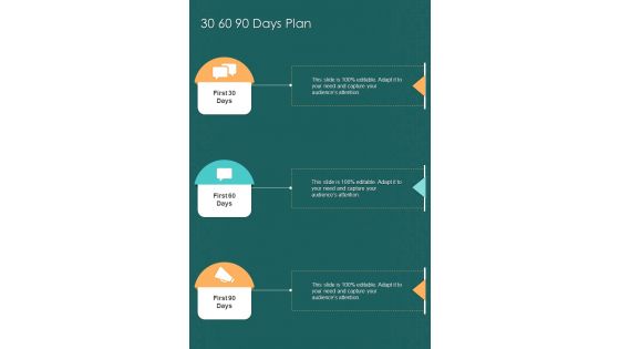 30 60 90 Days Plan Brand Collaboration Proposal Template One Pager Sample Example Document