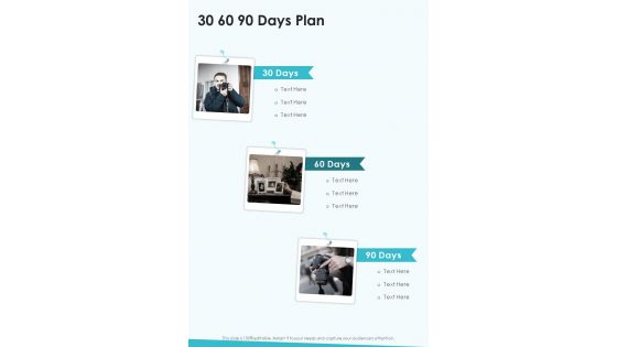 30 60 90 Days Plan Business Event Photography Proposal Template One Pager Sample Example Document