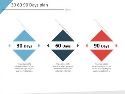 30 60 90 days plan business purchase due diligence ppt infographics