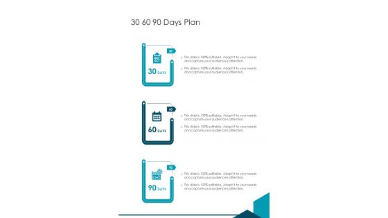 30 60 90 Days Plan Commercial Insurance Proposal One Pager Sample Example Document