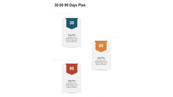 30 60 90 Days Plan Commercial Proposal One Pager Sample Example Document