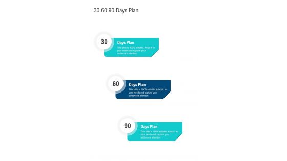 30 60 90 Days Plan Corporate Training Proposal One Pager Sample Example Document