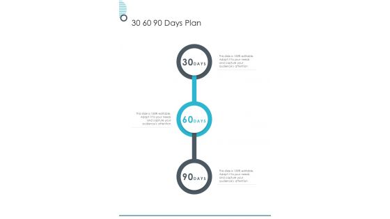 30 60 90 Days Plan E Mail Business Proposal One Pager Sample Example Document