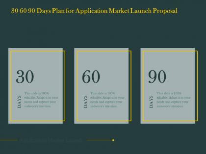 30 60 90 days plan for application market launch proposal ppt powerpoint maker