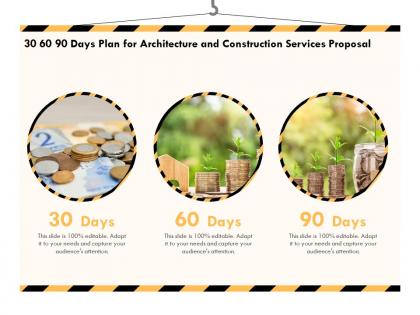 30 60 90 days plan for architecture and construction services proposal ppt powerpoint layouts