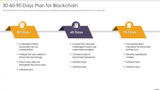 30 60 90 Days Plan For Blockchain And Distributed Ledger Technology