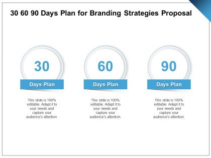 30 60 90 days plan for branding strategies proposal ppt powerpoint presentation