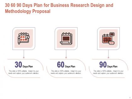 30 60 90 days plan for business research design and methodology proposal ppt powerpoint tips