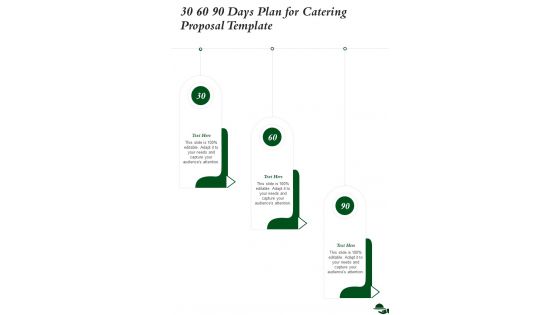 30 60 90 Days Plan For Catering Proposal Template One Pager Sample Example Document