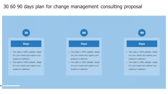 30 60 90 Days Plan For Change Management Consulting Proposal Ppt Icons