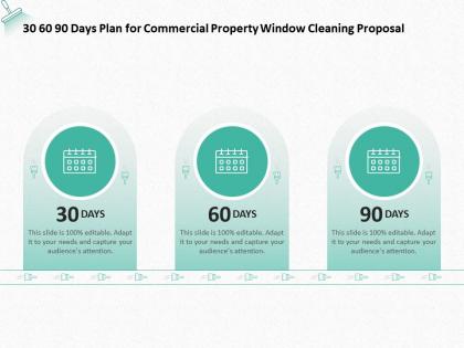 30 60 90 days plan for commercial property window cleaning proposal ppt slides