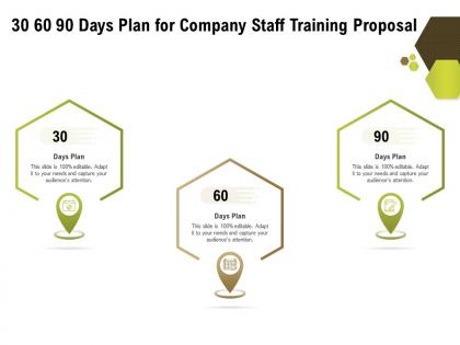 30 60 90 days plan for company staff training proposal ppt powerpoint samples