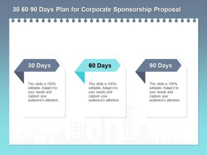 30 60 90 days plan for corporate sponsorship proposal ppt powerpoint example