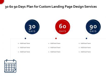 30 60 90 days plan for custom landing page design services ppt inspiration