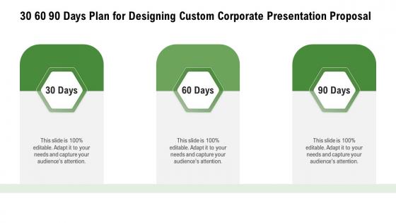 30 60 90 days plan for designing custom corporate presentation proposal