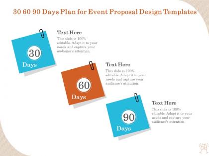 30 60 90 days plan for event proposal design templates ppt inspiration