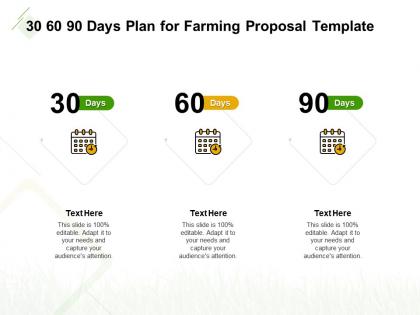 30 60 90 days plan for farming proposal template ppt powerpoint graphics