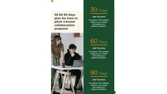 30 60 90 Days Plan For How To Pitch A Brand Collaboration Proposal One Pager Sample Example Document