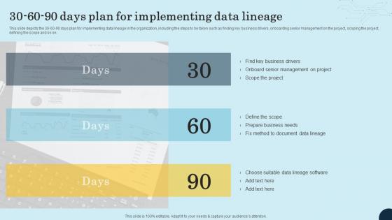 30 60 90 Days Plan For Implementing Data Lineage Types It Ppt Graphics