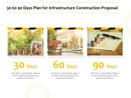 30 60 90 days plan for infrastructure construction proposal ppt powerpoint slides