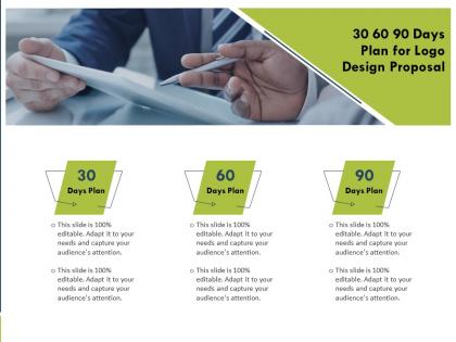 30 60 90 days plan for logo design proposal ppt powerpoint presentation file