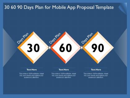 30 60 90 days plan for mobile app proposal template ppt file display