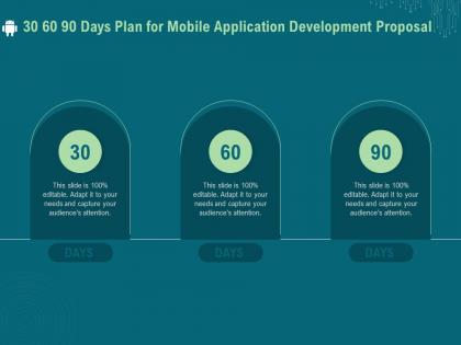 30 60 90 days plan for mobile application development proposal ppt infographics