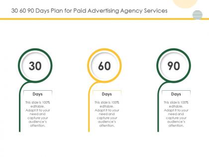 30 60 90 days plan for paid advertising agency services ppt powerpoint presentation slides