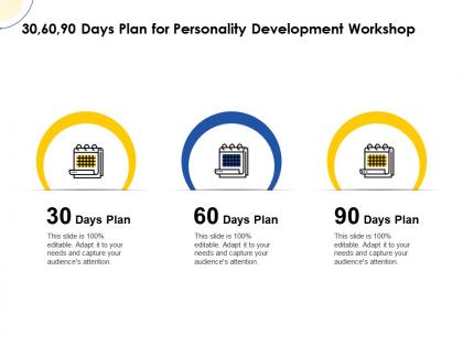 30 60 90 days plan for personality development workshop ppt powerpoint visuals